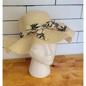 NWT Tommy Bahama Kids Straw Beach Hat Sun Hat Floral Ribbon One Size